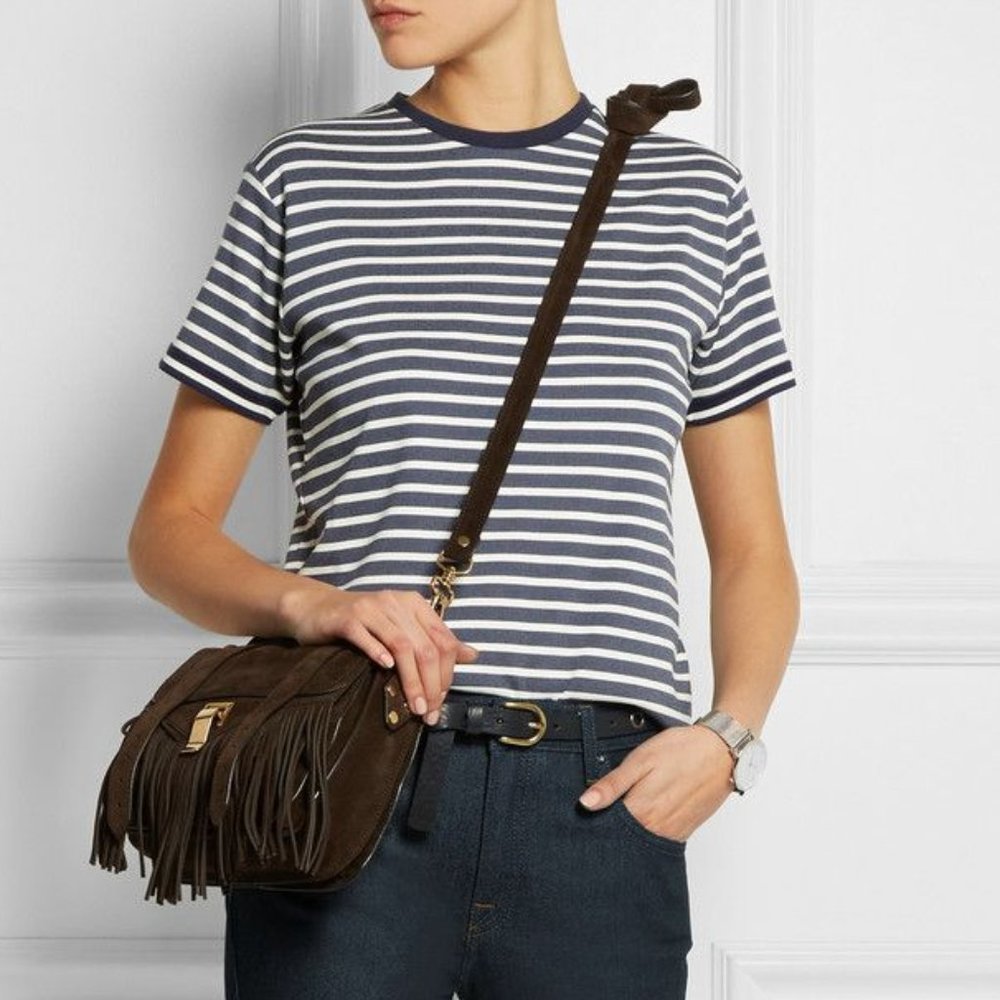 VICTORIA BECKHAM DENIM Striped stretch-jersey